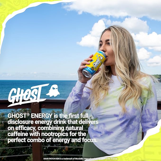 GHOST Energy Drink - 12-Pack, Sour Patch Kids Blue Raspberry