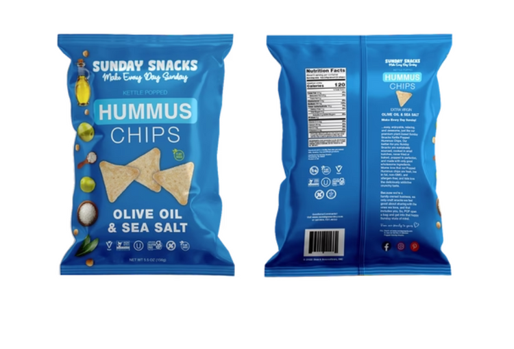 Sunday Snacks' Hummus Chips Olive Oil & Sea Salt