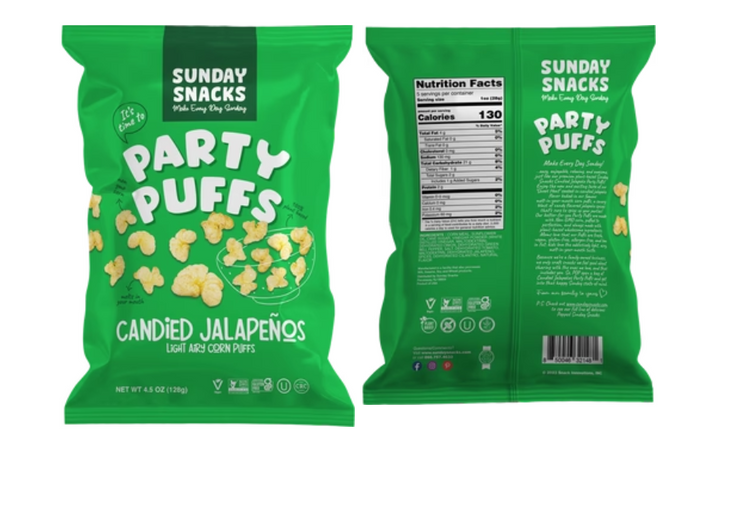 Sunday Snacks' Party Puffs Candied Jalapeño
