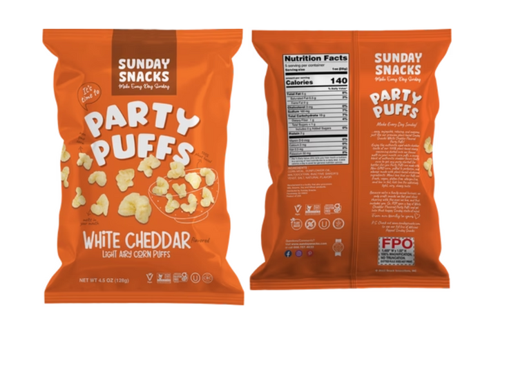 Sunday Snacks' Party Puffs White Cheddar