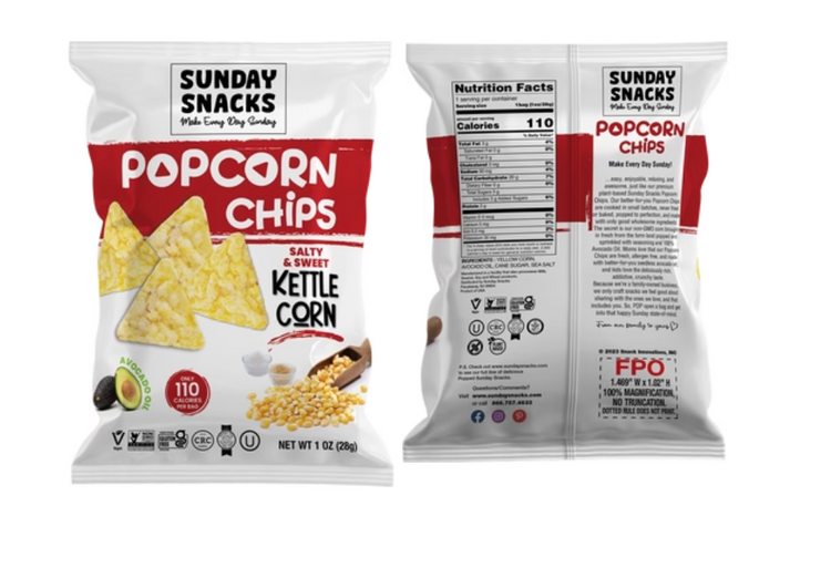 Sunday Snacks' Popcorn Chips Kettle Corn