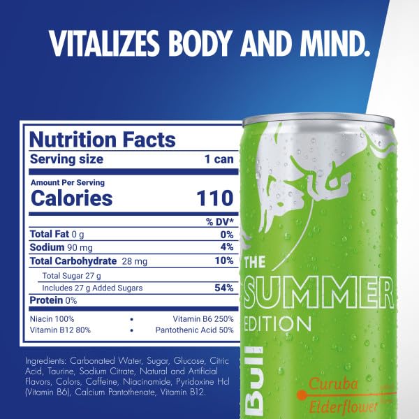 Red Bull Summer Edition Curuba Elderflower Energy Drink, 8.4 Fl Oz