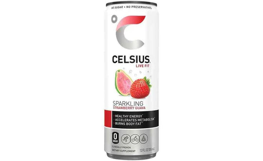 CELSIUS Sparkling Strawberry Guava, Functional Essential Energy Drink 12 Fl Oz