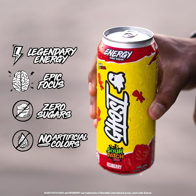GHOST Energy Drink - 12-Pack, Sour Patch Kids Redberry