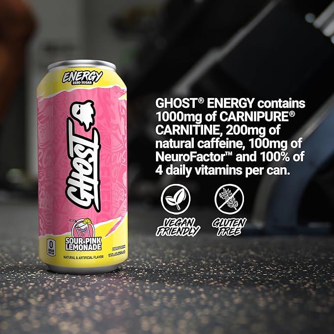 GHOST Energy Drink - 12-Pack, Sour Pink Lemonade