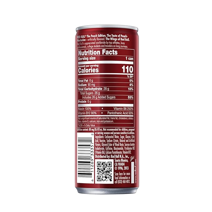 Red Bull Peach Nectarine, 8.4 Fl Oz Cans